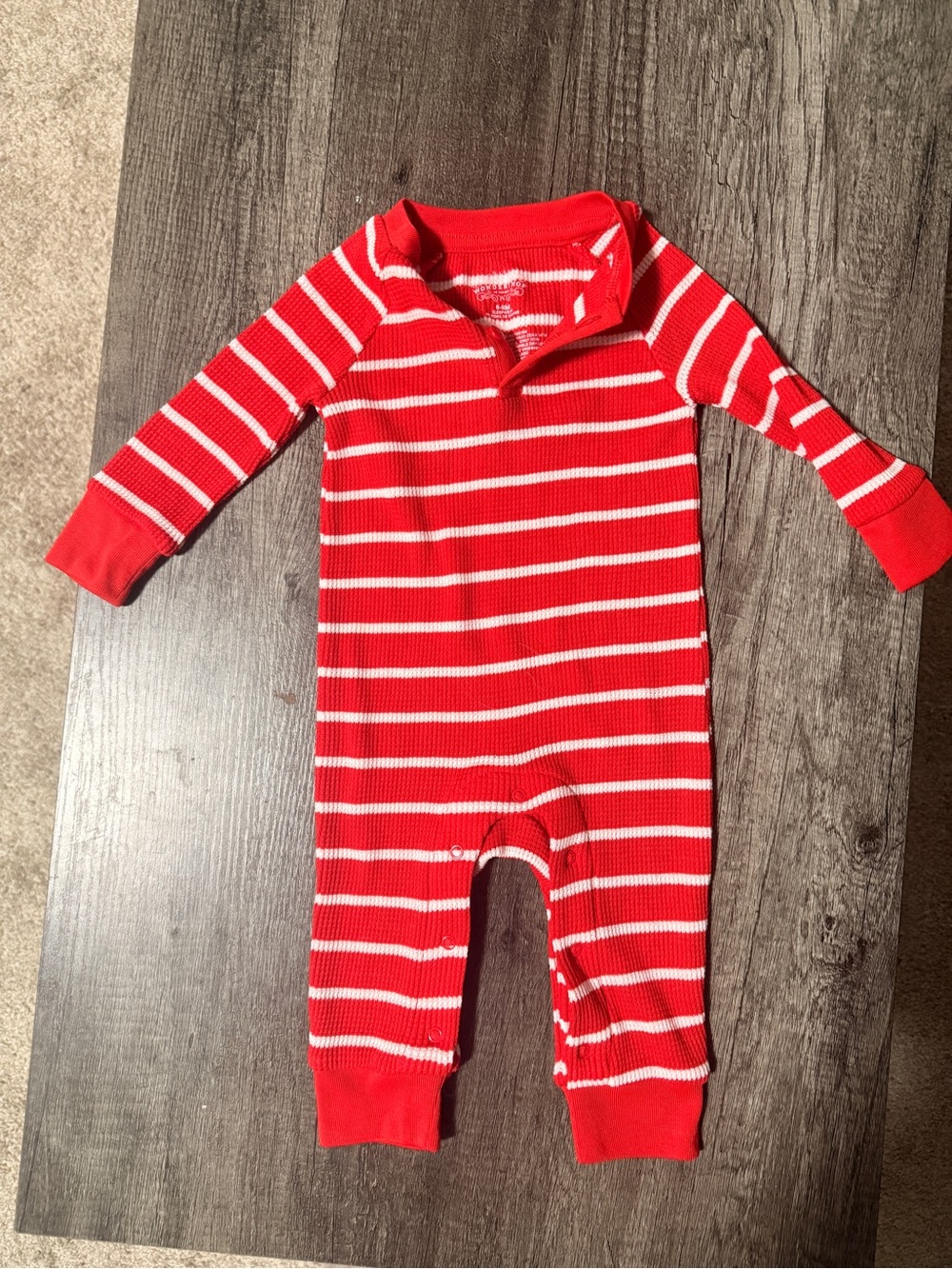 Wondershop Red and White Striped Baby Footie